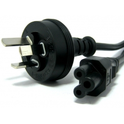 1m 3-Pin AU to ICE 320-C5 Cloverleaf Plug Black Power Cable