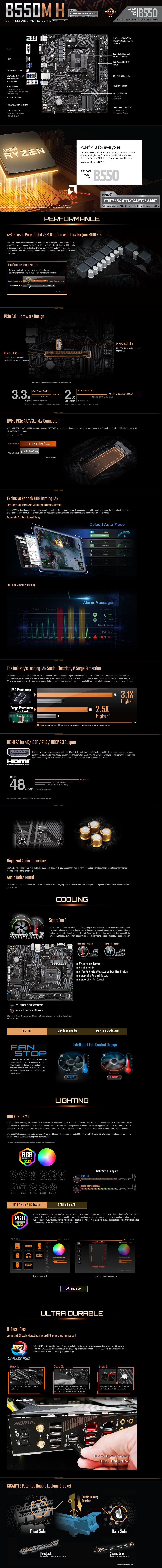 Gigabyte B550M H AMD Ryzen mATX Motherboard