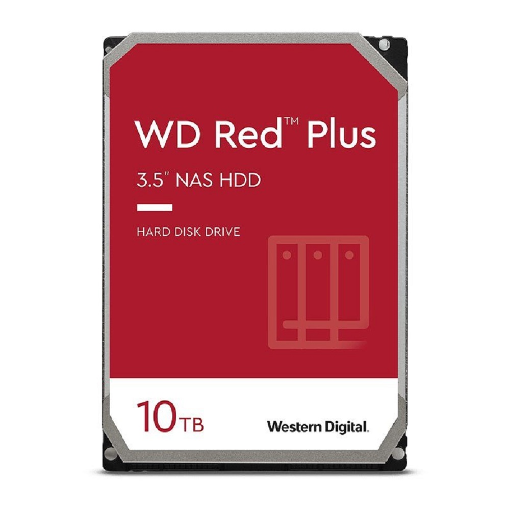 Western Digital WD Red Plus 10TB 3.5' NAS HDD SATA3 7200RPM 256MB Cache 24x7 180TBW ~8-bays NASware 3.0 CMR Tech 3yrs wty