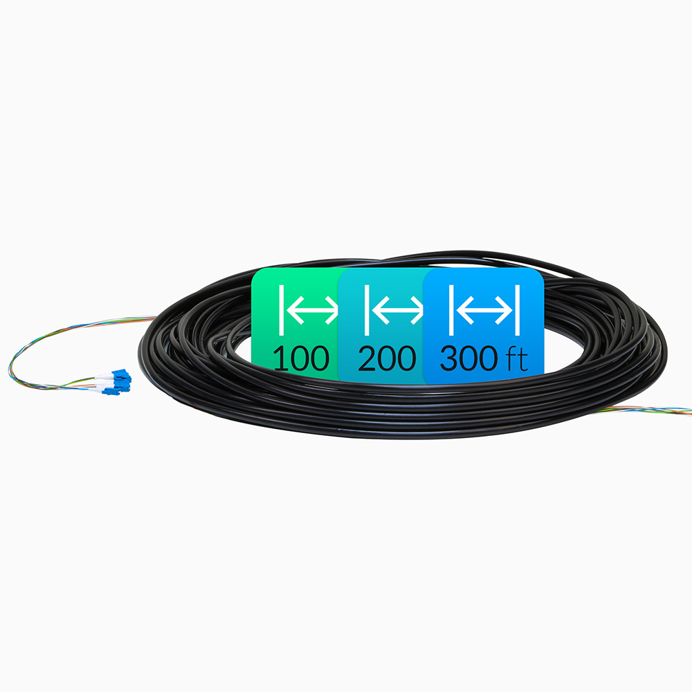 Ubiquiti Single-Mode Lightweight Fiber Cable, Lenth 60m, Outdoor-Rated, Kevlar Yarn For Added Tensile Strength, Weatherproof Tape, Incl 2Yr Warr