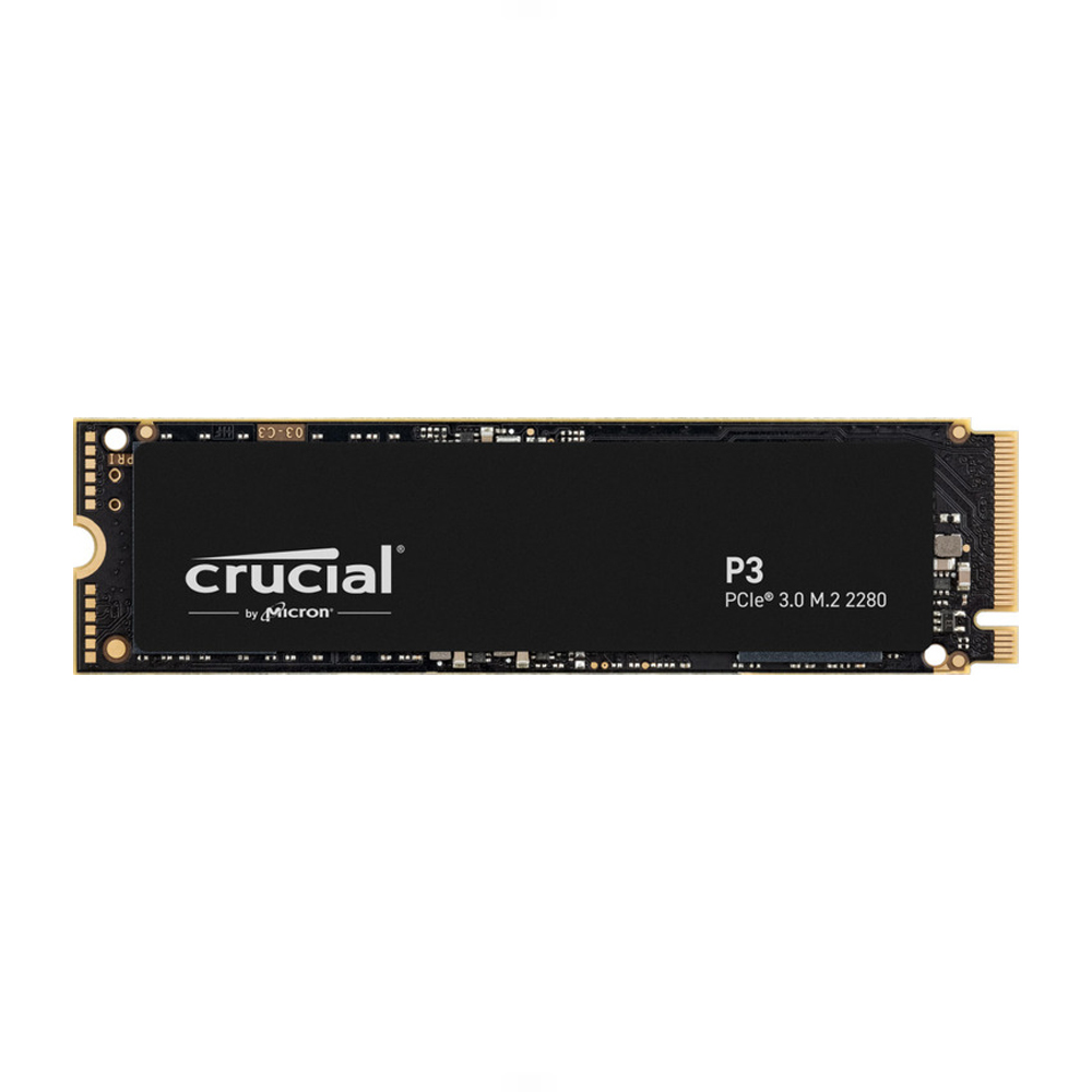 Crucial P3 2TB Gen3 NVMe SSD 3500/3000 MB/s R/W 440TBW 650K/700K IOPS 1.5M hrs MTTF Full-Drive Encryption M.2 PCIe3 5yrs