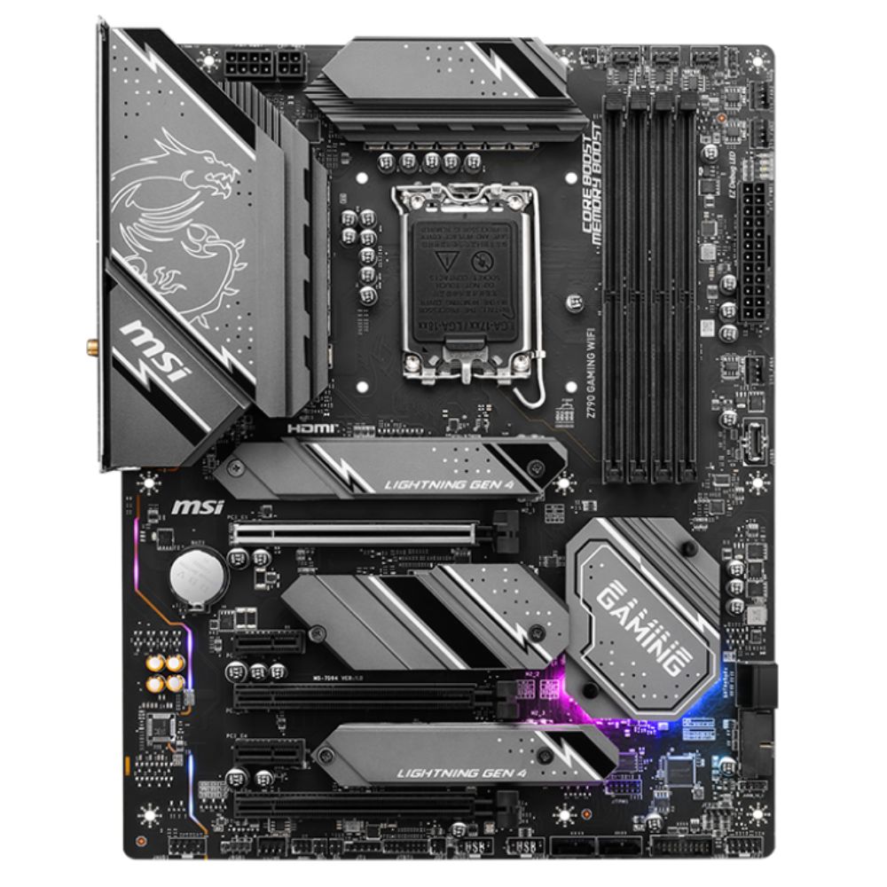 MSI Z790 Gaming WIFI  Intel E-ATX Motherboard, 4x DDR5~192GB, 3x PCI-E x 16, 2x PCI-E x 1,  3x M.2, 4x SATA, 7x USB 3.2, 1x USB-C (EOL)