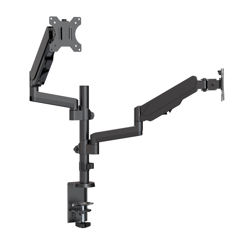 Brateck Dual Monitor Full Extension Gas Spring Dual Monitor Arm (independent Arms) Fit Most 17'-32' Monitors Up to 8kg per screen VESA 75x75/100x100