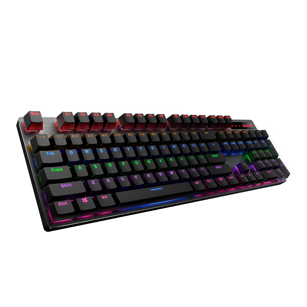 RAPOO V500 Pro Backlit Mechanical Gaming Keyboard Blue Switch - Spill Resistant, Metal Cover, Ideal for Entry Level Gamers