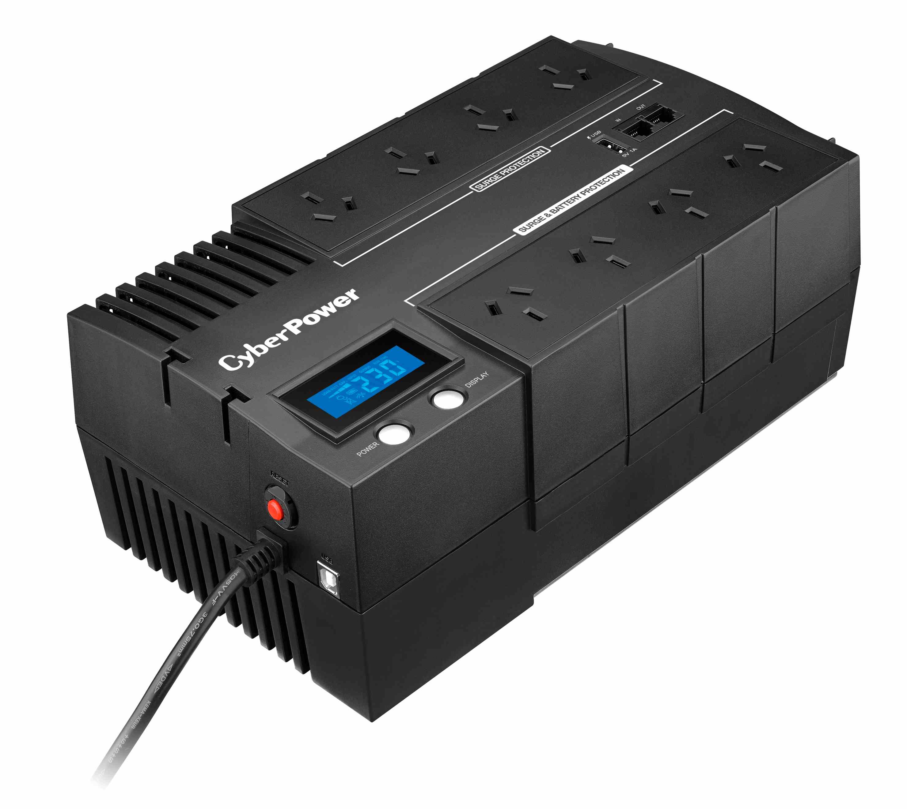 CyberPower BRIC-LCD 1200VA/720W (10A) Line Interactive UPS - (BR1200ELCD)-2 Yrs Adv. Replacement incl.Int. Batteries