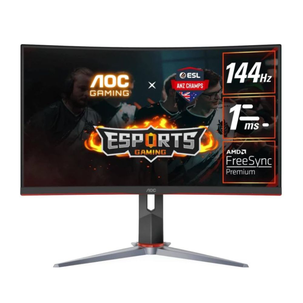 AOC 27' Curved QHD 0.5ms, 240hz Ultra Fast ,VA Curved 1000R, Free-Sync Premium, HDR Ready, E-sports, Gaming Monitor