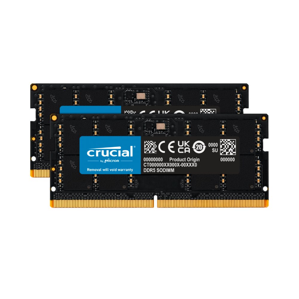 Crucial 64GB (2x32GB) DDR5 SODIMM 5600MHz CL46 Notebook Laptop Memory