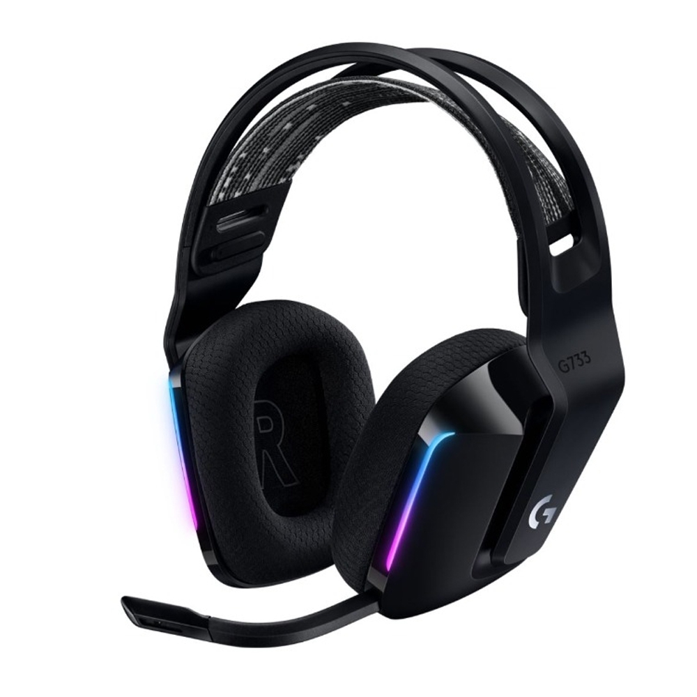 Logitech G733 Lightspeed Wireless RGB Gaming Headset Black USB Headphones Frequency Response: 20 Hz - Detchable Cardioid Unidirectional Microphone