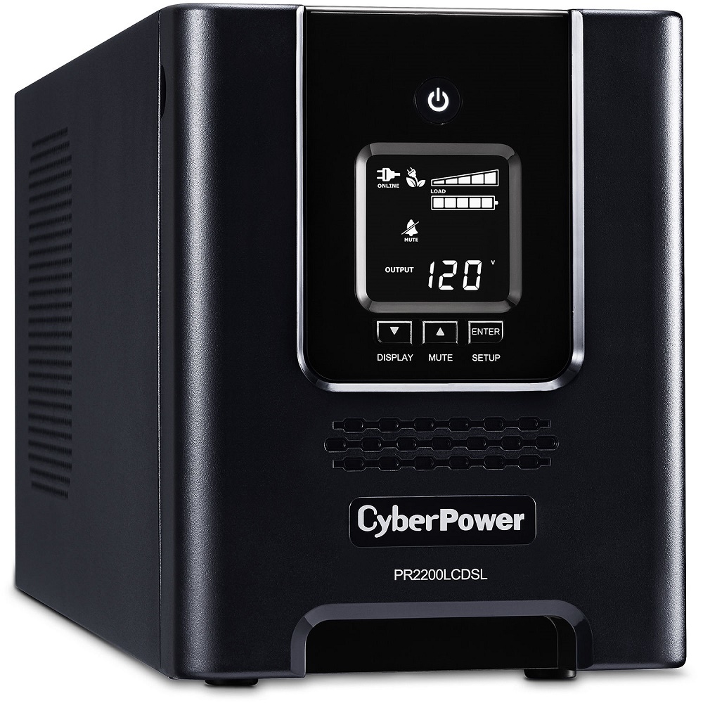 CyberPower PRO series 2200VA Tower UPS with LCD(PR2200ELCDSL) - 3 yrs Adv. Rep & 2 yrs on Int. Battery