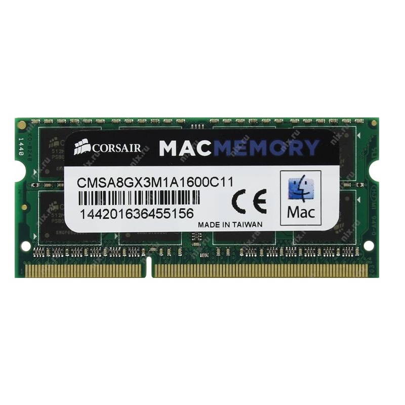 Corsair 8GB (1x8GB) DDR3L SODIMM 1600MHz 1.35V MAC Memory for Apple Macbook Notebook RAM