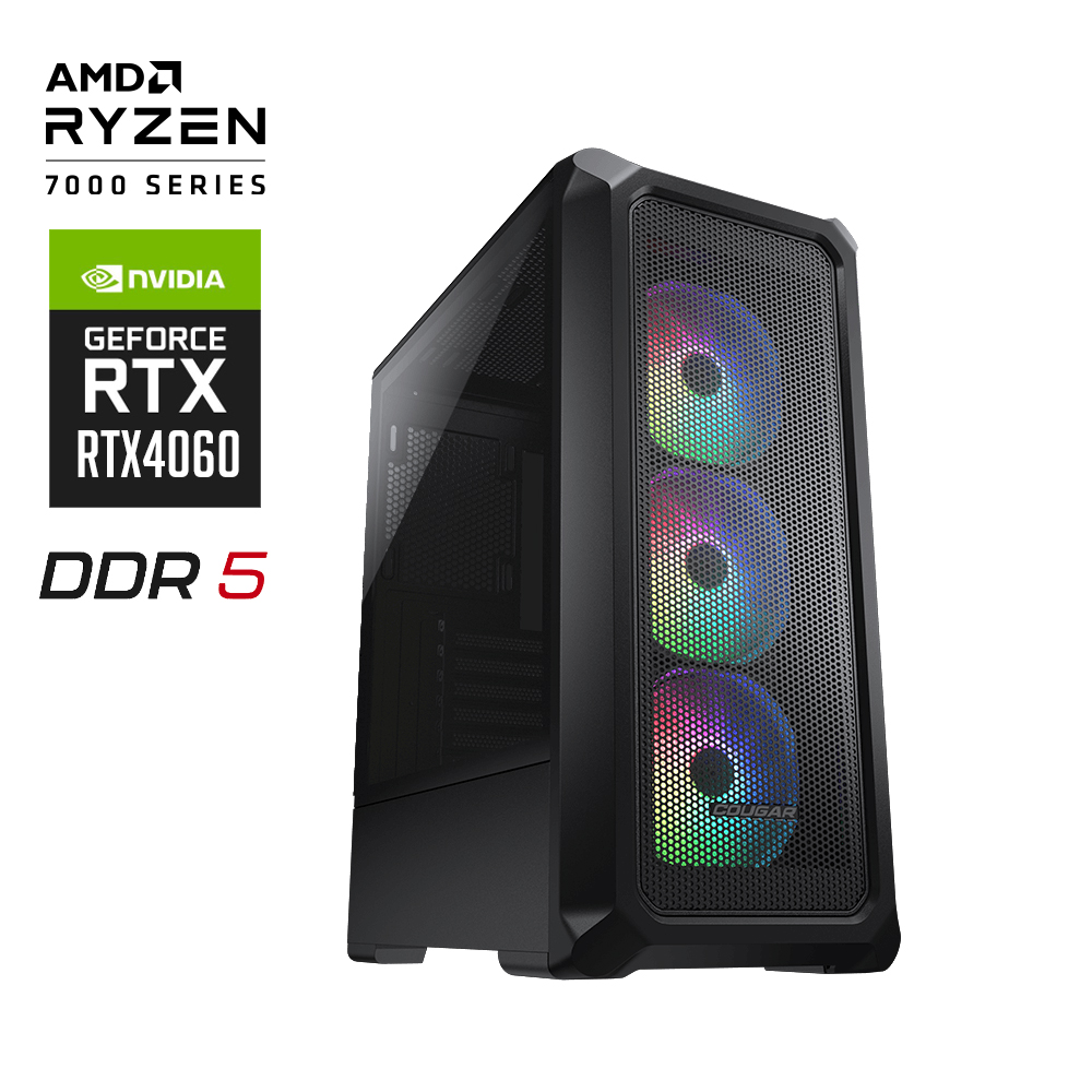AMD Guardian Ryzen 5 7500F RTX4060 Gaming PC 32G D5 1TB