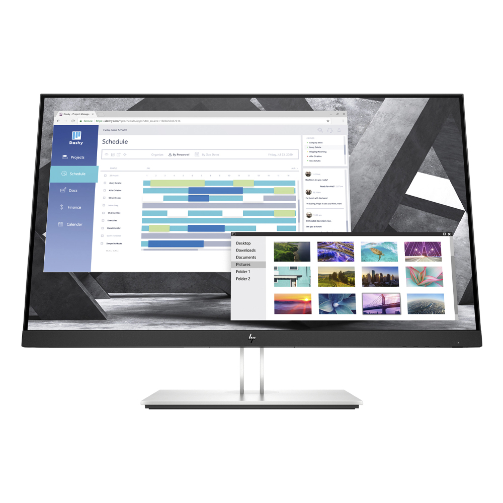 HP E27Q G4 27' QHD IPS Monitor Anti-Glare 60Hz 2560x1440 16:9 5ms Height Adjustment Tilt Pivot Swivel VGA USB-B DP HDMI 4x USB-A 3.2 Hub VESA 3yrs wty