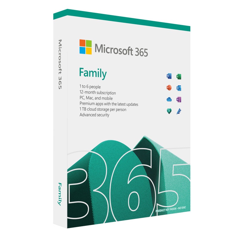 Microsoft 365 Family Office 6 Users 1 Year AU licence Email