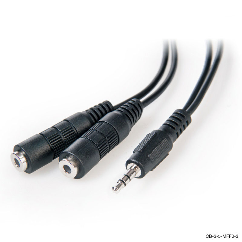 Connect 3.5mm Stereo Audio Male to 2 X 3.5mm Stereo Audio F