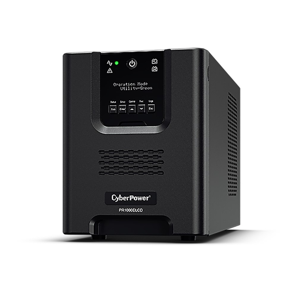 CyberPower PRO Rack Series  LCD 1000VA / 670W (10A) 1U Line Interactive UPS - (PR1000ELCDRT1U)- 3 Yrs Adv. Rep & 2yrs on Int.  Battery(No rail kit in the box)