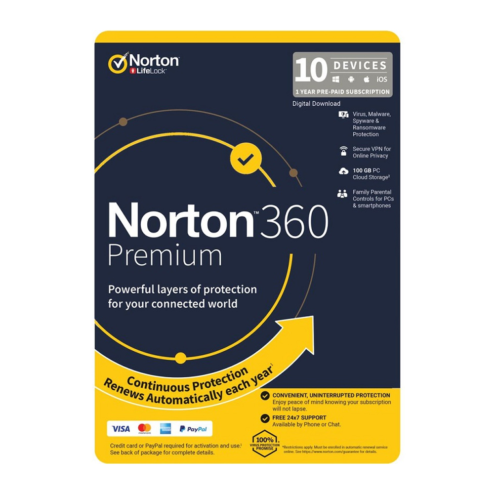 Norton 360 PREMIUM 10 Devices (PC/Mac) 1 Year