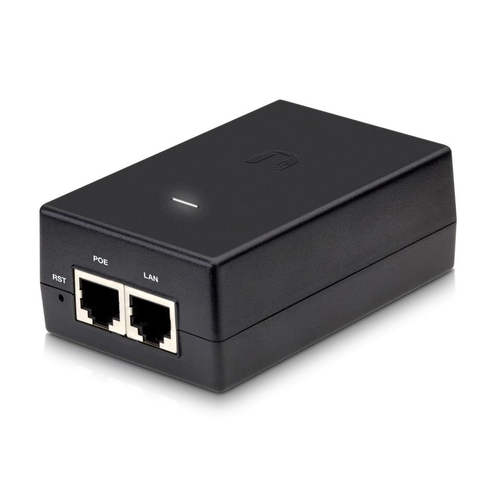 Ubiquiti POE Injector, 48V DC 24W Gigabit Lan, Black, Surge and clamping protection, Superceded by NHU-U-POE-AT, Incl 2Yr Warr