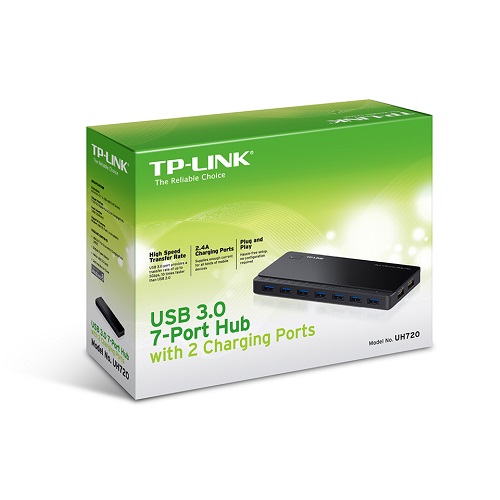 TP-LINK 7 PORT HUB,USB 3.0(7),MIRCO USB WITH 2 CHARGING PORT, 1YR WTY UH720