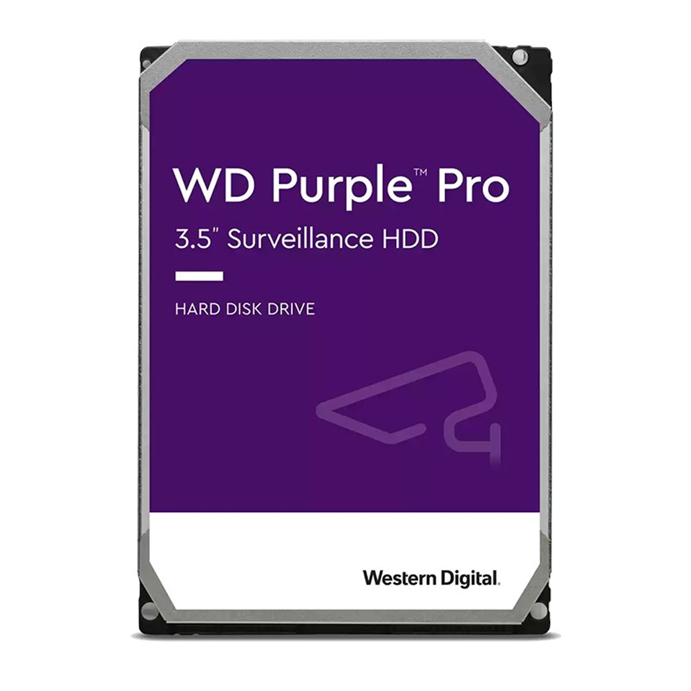 Western Digital WD Purple Pro 12TB 3.5' Surveillance HDD 7200RPM 256MB SATA3 245MB/s 550TBW 24x7 64 Cameras AV NVR DVR 2.5mil MTBF 5yrs warranty