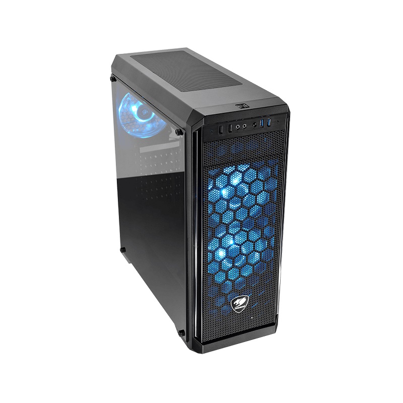 Cougar MX330-G-AIR tempered glass mid tower Blue LED Fans