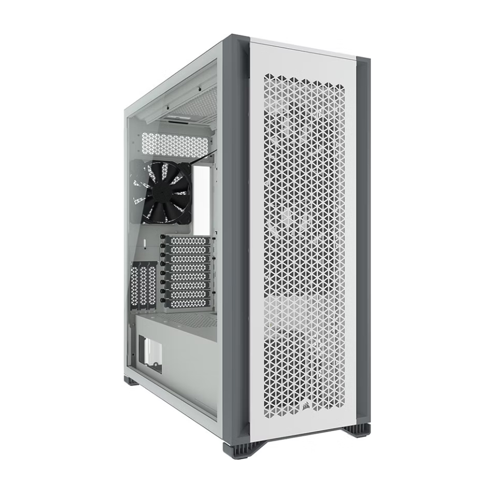 Corsair Obsidian 7000D AF Tempered Glass Mini-ITX, M-ATX, ATX, E-ATX Tower Case, USB 3.1 Type C, 10x 2.5', 6x 3.5' HDD. 3x 140mm Fan included.  White